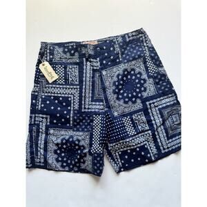 SUGAR CANE Patchwork Bandana Shorts NWT Japanese Workwear Medium Blue